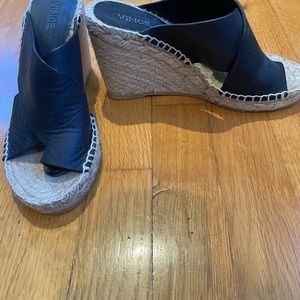 Worn once black wedge Vince shoes